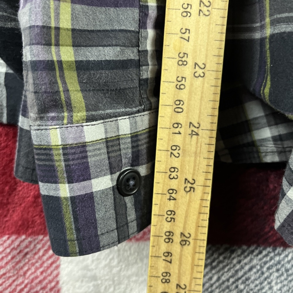 Columbia Shirt Mens XXL Red Blue Plaid Long Sleeve Button Front Pocket Cotton - Picture 8 of 10